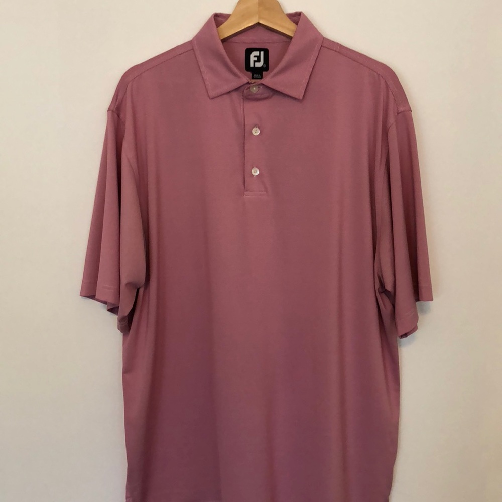 Footjoy golf shirt. Size large. Dark Pink.